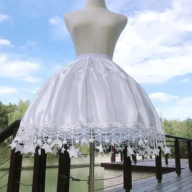 Women Star Lolita Skirt Gorgeous Fish Bone Support Adjustable Daily Violence Carmen Support Mid-length Lolita Fluffy Under skirt