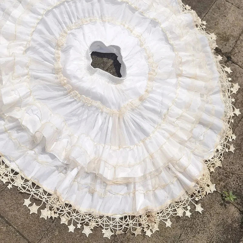 Women Star Lolita Skirt Gorgeous Fish Bone Support Adjustable Daily Violence Carmen Support Mid-length Lolita Fluffy Under skirt